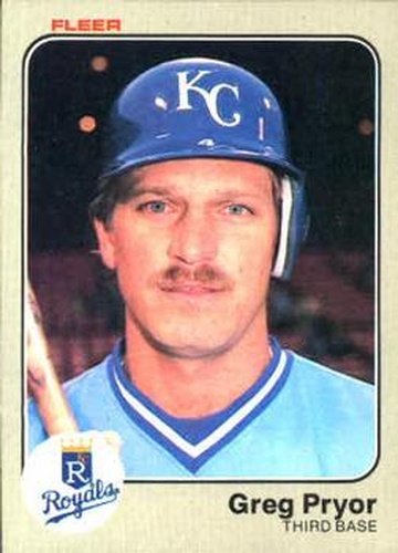 #121 Greg Pryor - Kansas City Royals - 1983 Fleer Baseball