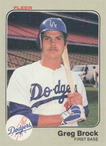 #203 Greg Brock - Los Angeles Dodgers - 1983 Fleer Baseball