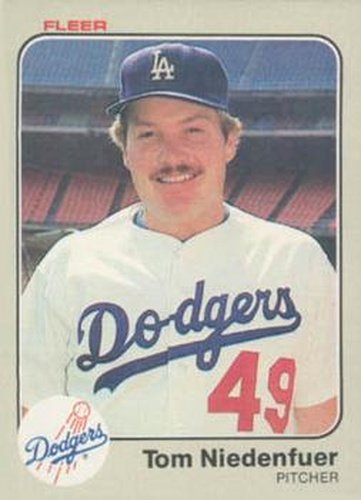 #214 Tom Niedenfuer - Los Angeles Dodgers - 1983 Fleer Baseball