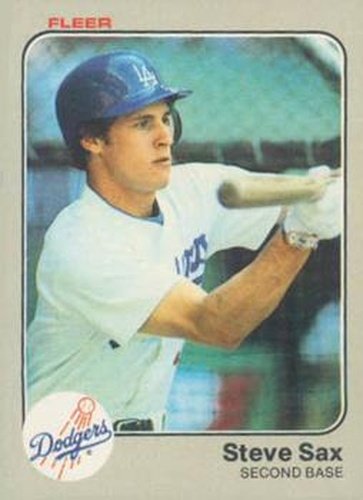 #220 Steve Sax - Los Angeles Dodgers - 1983 Fleer Baseball