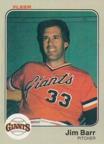 #252 Jim Barr - San Francisco Giants - 1983 Fleer Baseball