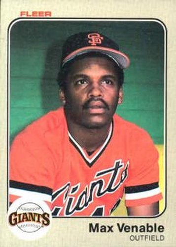 #275 Max Venable - San Francisco Giants - 1983 Fleer Baseball