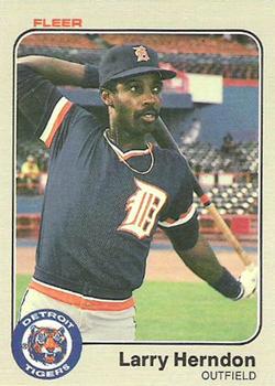 #330 Larry Herndon - Detroit Tigers - 1983 Fleer Baseball