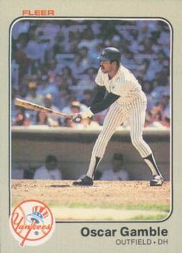 #380 Oscar Gamble - New York Yankees - 1983 Fleer Baseball