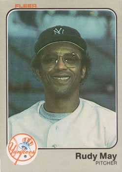 #385 Rudy May - New York Yankees - 1983 Fleer Baseball