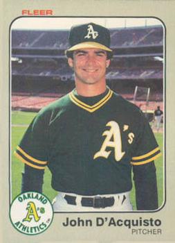 #516 John D'Acquisto - Oakland Athletics - 1983 Fleer Baseball