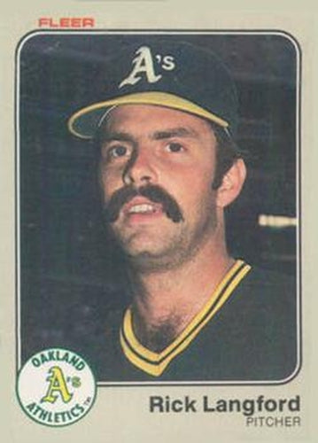 #523 Rick Langford - Oakland Athletics - 1983 Fleer Baseball