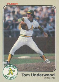 #535 Tom Underwood - Oakland Athletics - 1983 Fleer Baseball