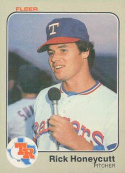 #568 Rick Honeycutt - Texas Rangers - 1983 Fleer Baseball