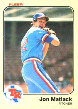 #572 Jon Matlack - Texas Rangers - 1983 Fleer Baseball