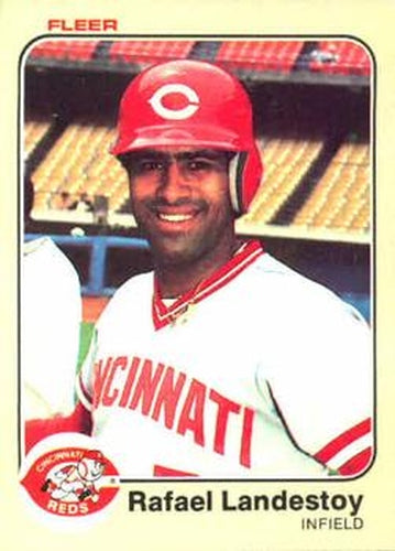 #595 Rafael Landestoy - Cincinnati Reds - 1983 Fleer Baseball