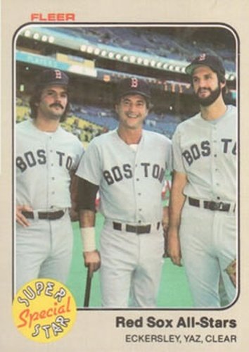 #629 Dennis Eckersley / Carl Yastrzemski / Mark Clear - Boston Red Sox - 1983 Fleer Baseball