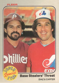 #637 Bo Diaz / Gary Carter - Philadelphia Phillies / Montreal Expos - 1983 Fleer Baseball