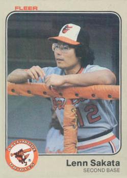 #72 Lenn Sakata - Baltimore Orioles - 1983 Fleer Baseball
