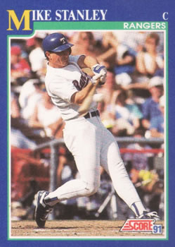 #92 Mike Stanley - Texas Rangers - 1991 Score Baseball