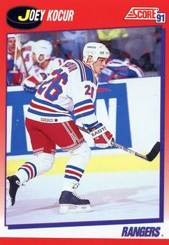 #92 Joey Kocur - New York Rangers - 1991-92 Score Canadian Bilingual Hockey