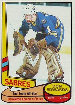 #92 Don Edwards - Buffalo Sabres - 1980-81 O-Pee-Chee Hockey