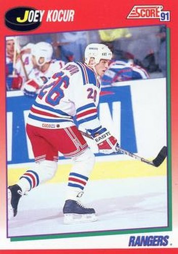 #92 Joey Kocur - New York Rangers - 1991-92 Score Canadian Hockey