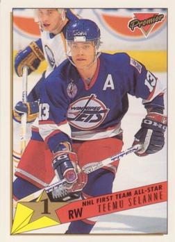 #92 Teemu Selanne - Winnipeg Jets - 1993-94 Topps Premier Hockey
