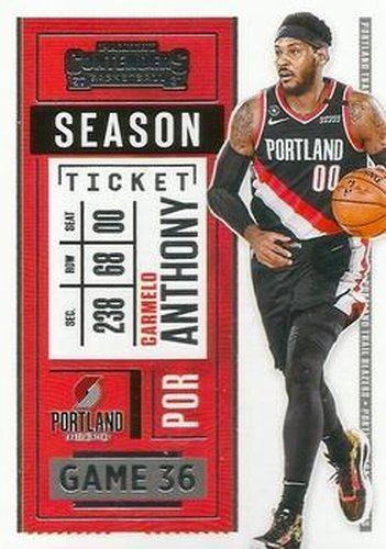 #92 Carmelo Anthony - Portland Trail Blazers - 2020-21 Panini Contenders Basketball