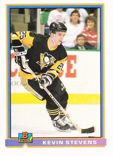 #92 Kevin Stevens - Pittsburgh Penguins - 1991-92 Bowman Hockey