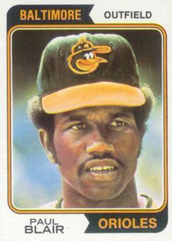 #92 Paul Blair - Baltimore Orioles - 1974 Topps Baseball