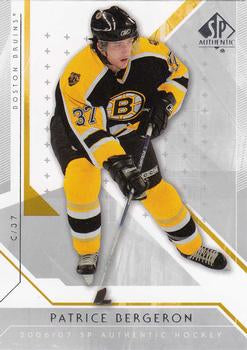#92 Patrice Bergeron - Boston Bruins - 2006-07 SP Authentic Hockey