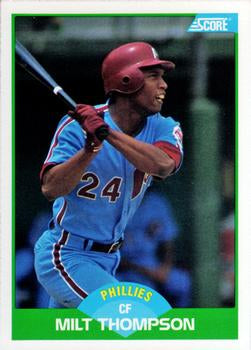 #92 Milt Thompson - Philadelphia Phillies - 1989 Score Baseball