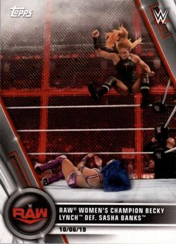 #92 Raw Women's Champion Becky Lynch def. Sasha Banks - 2020 Topps WWE Women's Division Wrestling