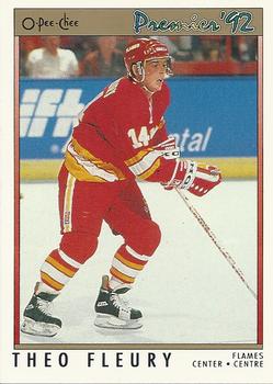 #92 Theo Fleury - Calgary Flames - 1991-92 O-Pee-Chee Premier Hockey