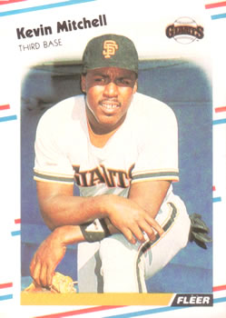 #92 Kevin Mitchell - San Francisco Giants - 1988 Fleer Baseball