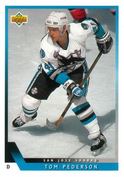 #92 Tom Pederson - San Jose Sharks - 1993-94 Upper Deck Hockey