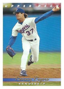 #92 Kenny Rogers - Texas Rangers - 1993 Upper Deck Baseball