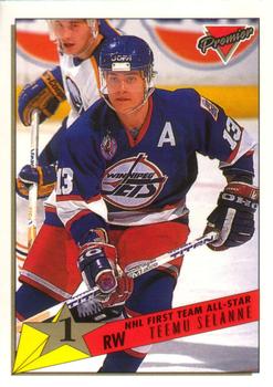 #92 Teemu Selanne - Winnipeg Jets - 1993-94 O-Pee-Chee Premier Hockey