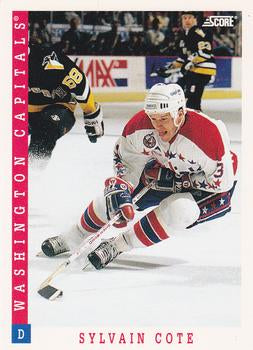 #92 Sylvain Cote - Washington Capitals - 1993-94 Score Canadian Hockey
