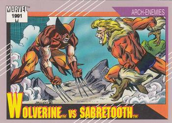 #93 Wolverine vs. Sabretooth - 1991 Impel Marvel Universe Series II