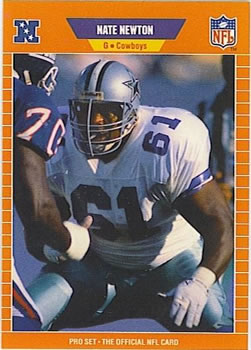 #93 Nate Newton - Dallas Cowboys - 1989 Pro Set Football