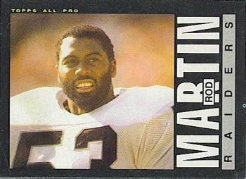 #293 Rod Martin - Los Angeles Raiders - 1985 Topps Football