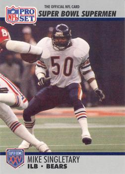 #93 Mike Singletary - Chicago Bears - 1990-91 Pro Set Super Bowl XXV Silver Anniversary Football