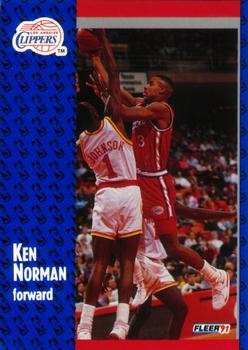 #93 Ken Norman - Los Angeles Clippers - 1991-92 Fleer Basketball
