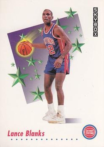 #493 Lance Blanks - Detroit Pistons - 1991-92 SkyBox Basketball