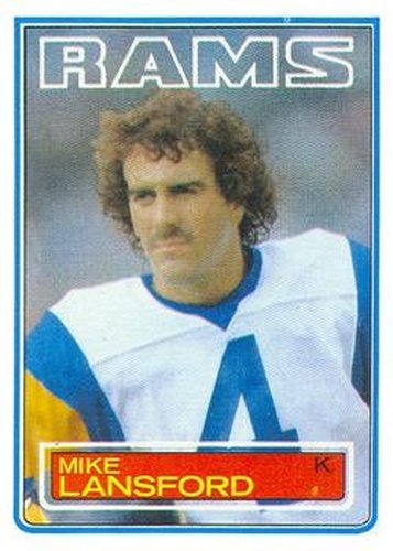 #93 Mike Lansford - Los Angeles Rams - 1983 Topps Football