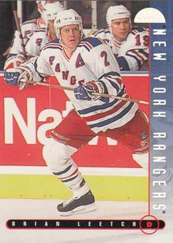 #93 Brian Leetch - New York Rangers - 1995-96 Leaf Hockey