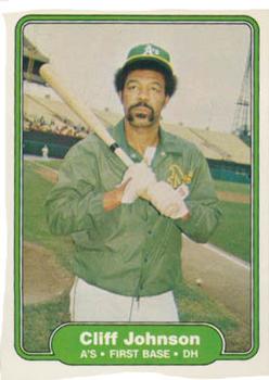 #93 Cliff Johnson - Oakland Athletics - 1982 Fleer Baseball
