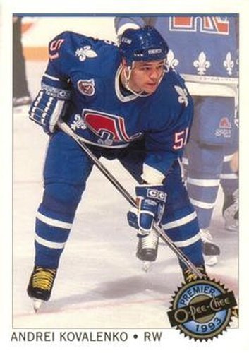 #93 Andrei Kovalenko - Quebec Nordiques - 1992-93 O-Pee-Chee Premier Hockey