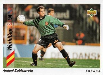 #93 Andoni Zubizarreta - Espa–a - 1993 Upper Deck World Cup Preview English/Spanish Soccer