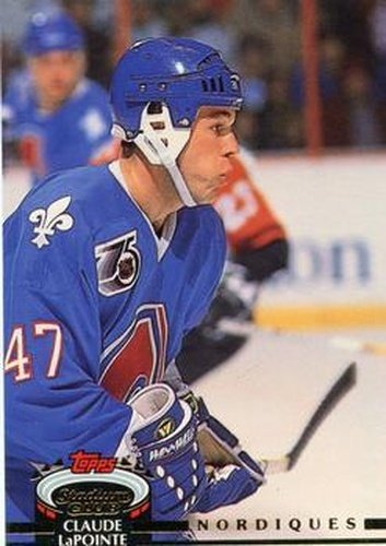 #93 Claude LaPointe - Quebec Nordiques - 1992-93 Stadium Club Hockey