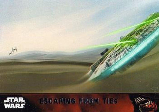 #93 Escaping from TIEs - 2015 Topps Star Wars The Force Awakens