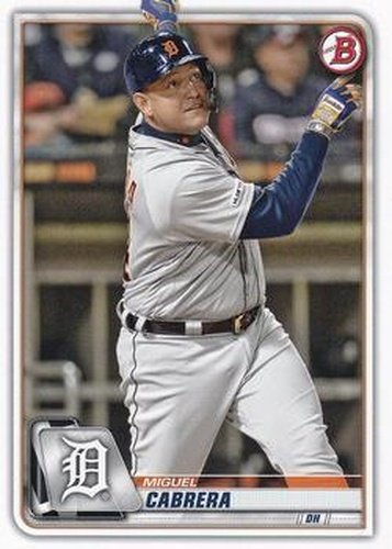 #93 Miguel Cabrera - Detroit Tigers - 2020 Bowman Baseball