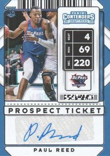 #93 Paul Reed - DePaul Blue Demons - 2020 Panini Contenders Draft Picks Basketball